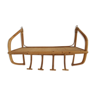 Rattan coat rack