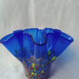 Speckled blue murano vase
