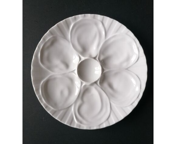 6 oyster plates white porcelain Pillivuyt