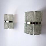 Pair of sconces by Kaiser Leuchten, frosted glass, Germany, 1960