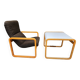 Lot Fauteuil et table Wilkhahn bois courbé 1980 vintage