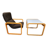 Set of Wilkhahn bentwood armchairs and tables, vintage 1980s