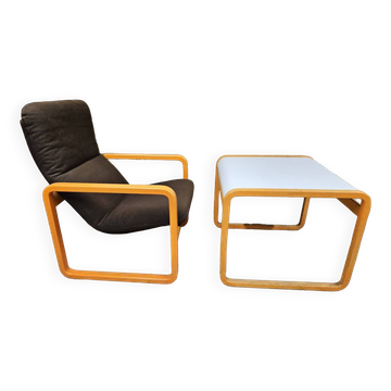 Set of Wilkhahn bentwood armchairs and tables, vintage 1980s