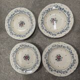 Set of 4 Table Mates soup plates – blue and pink floral design