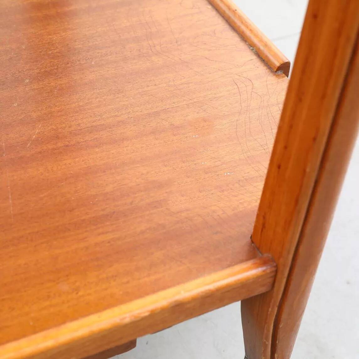 Scandinavian serving table on wheels made of wood and glass, Swedish design 1960.