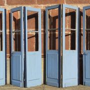 Portes doubles, deux battants, bois massif (Lot de 4)