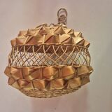 60s rattan wicker pendant light