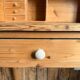 English desk with steps in solid pine (renovated)