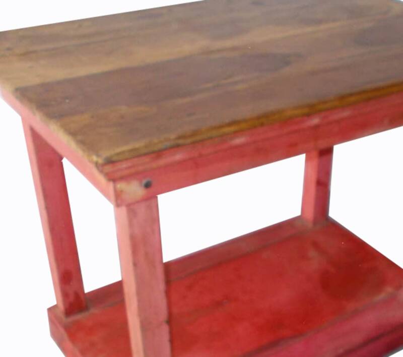 Teak serving console table patina original pink tha-in-daga india