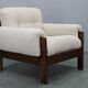 Mid-century restored bouclé armchair, Czechoslovakia 1970s