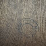 Brutalist solid oak table with 2 extensions from the 1990s.