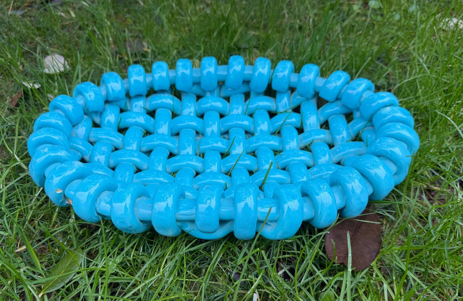 Turquoise ceramic bowl by Jérôme Massier 1950