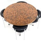 Round copper dining table