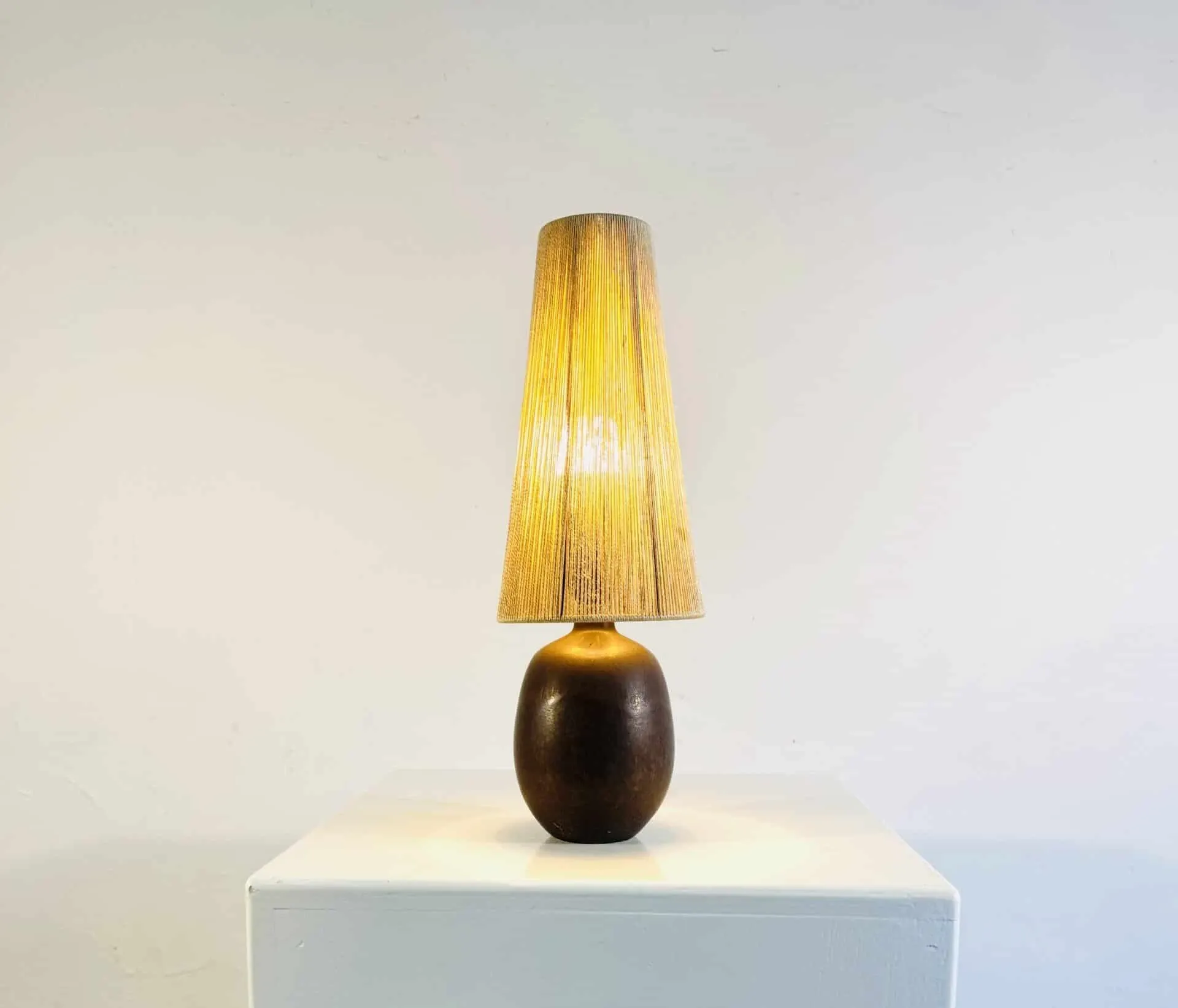 Ceramic And Sisal Table Lamp By Agne Aronsson, Sweden, 1960S