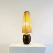 Lampe de table en céramique et sisal par Agne Aronsson, Suède, années 1960.