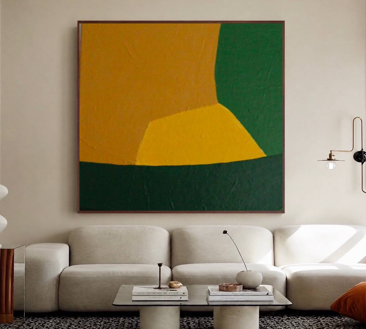 Peinture sur toile " the sun rises slowly" signée