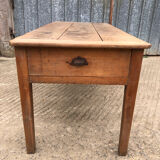 Antique cherry farmhouse table with 3 drawers