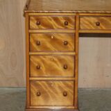 Victorian pedestal desk by Morris & Co circa 1880 in satinwood.