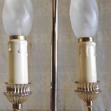 Two-bulb bouillotte lamp in brass and gilded metal - mid 20th century