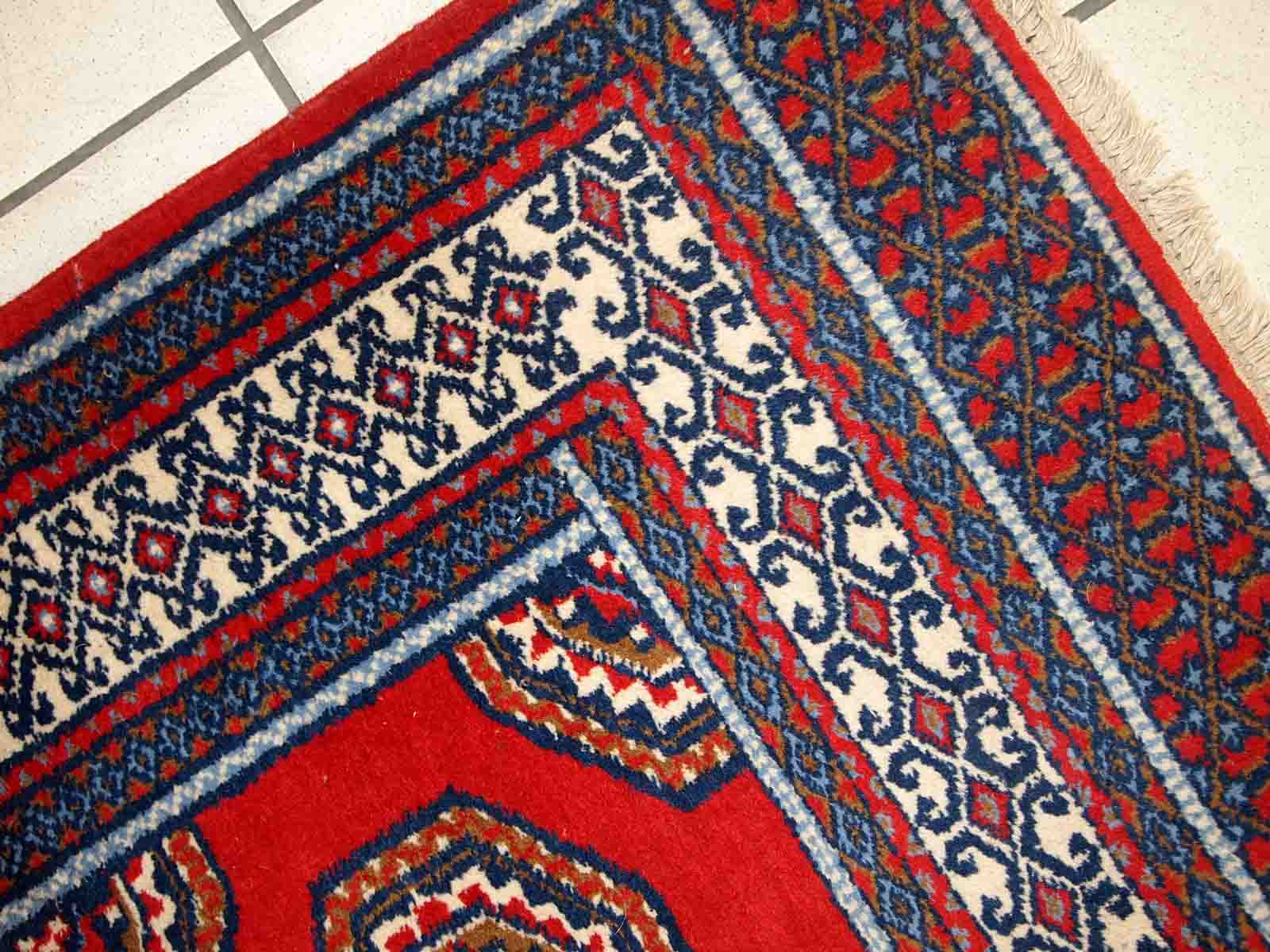 Vintage Indian Mahal handmade carpet 82cm x 156cm 1970s, 1C732