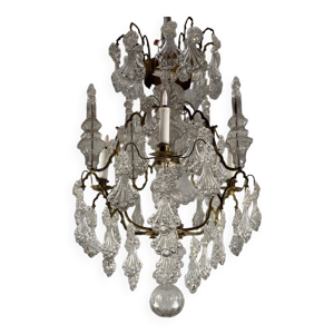Lustre cage, pampilles - vers 1800