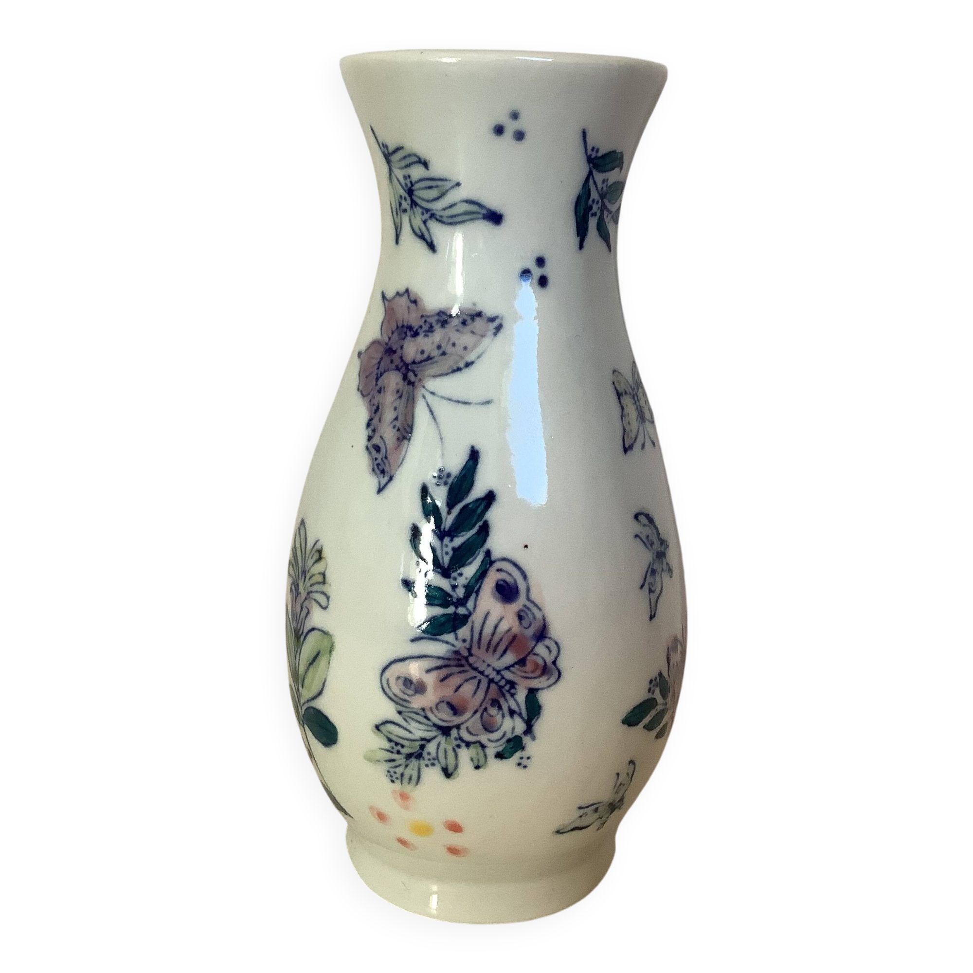 Flower vase with butterflies