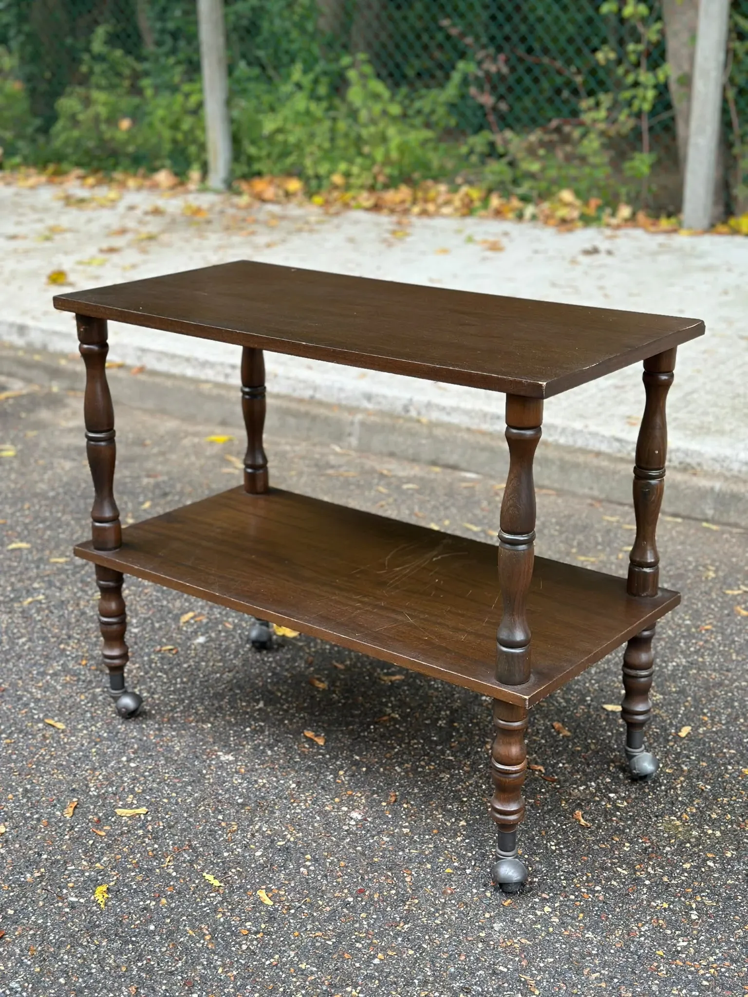 Vintage dessert trolley – Side table / Retro TV unit 1980