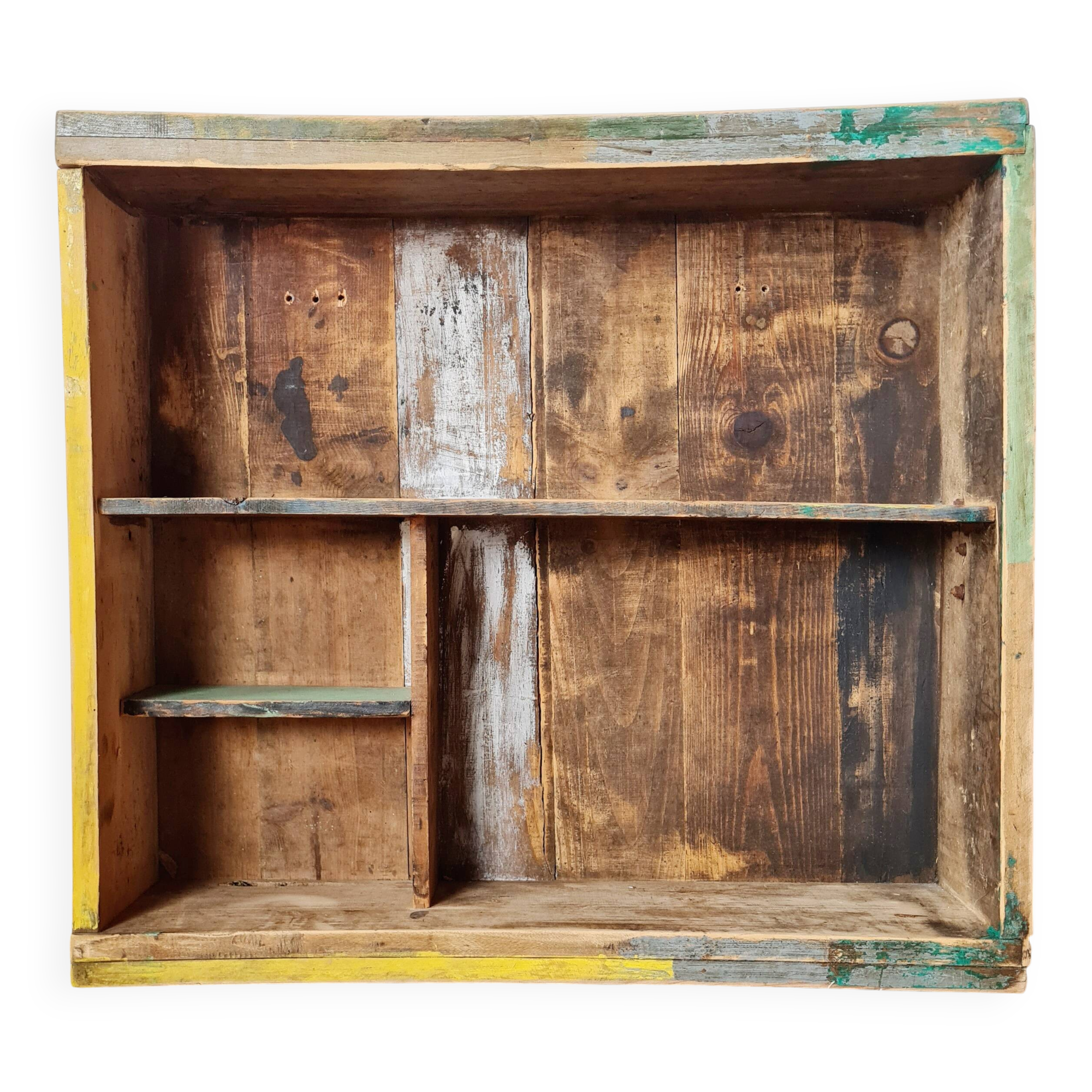 Wooden wall shelf - cubbies