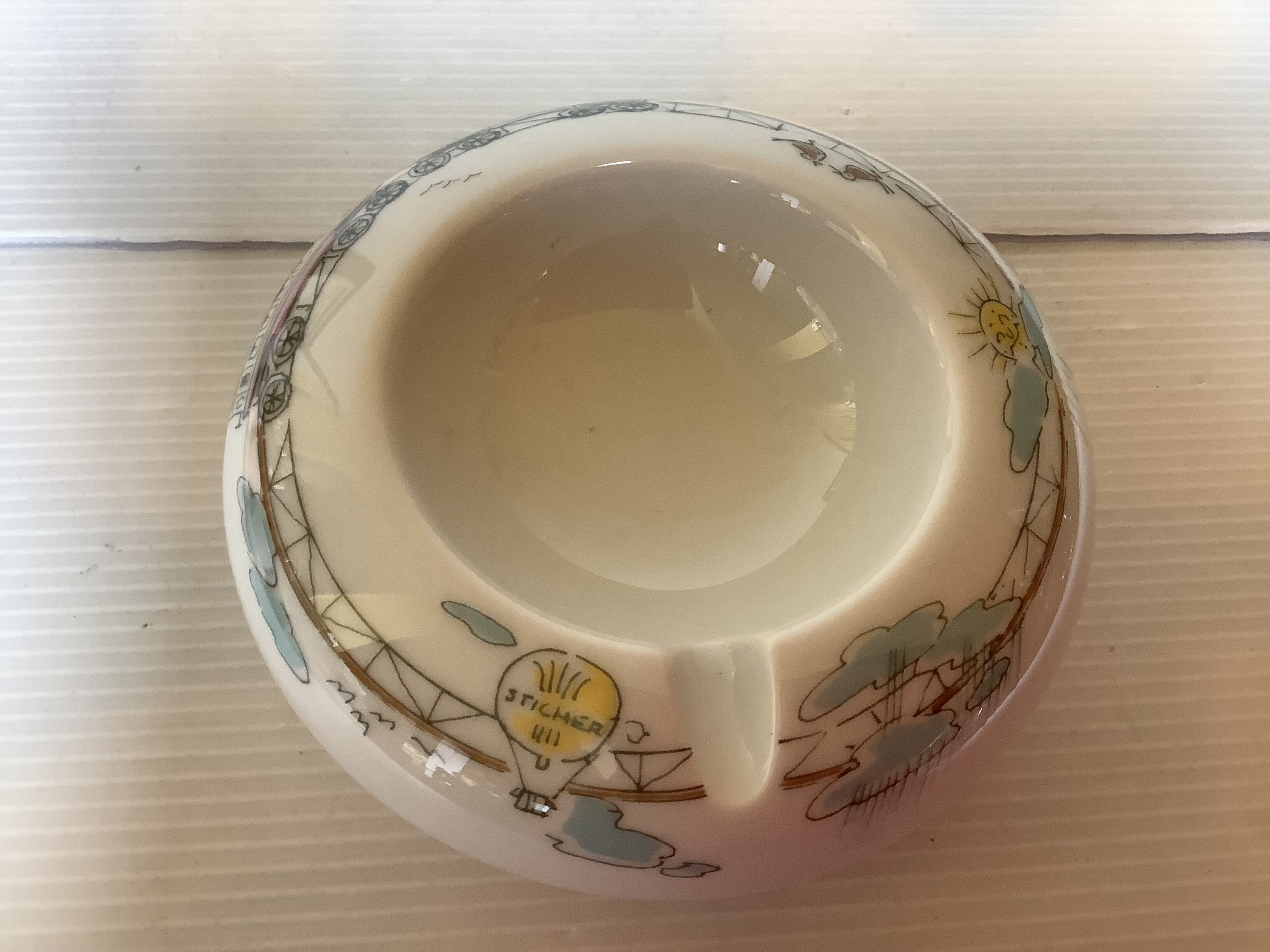 Bowl, ring holder, ashtray, sun, hot air balloon, Arzberg.
