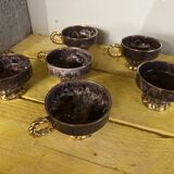 6 tasses à thé en céramique Maius-Giuge Vallauris