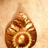 Pair of golden leaf wall light from the 70s