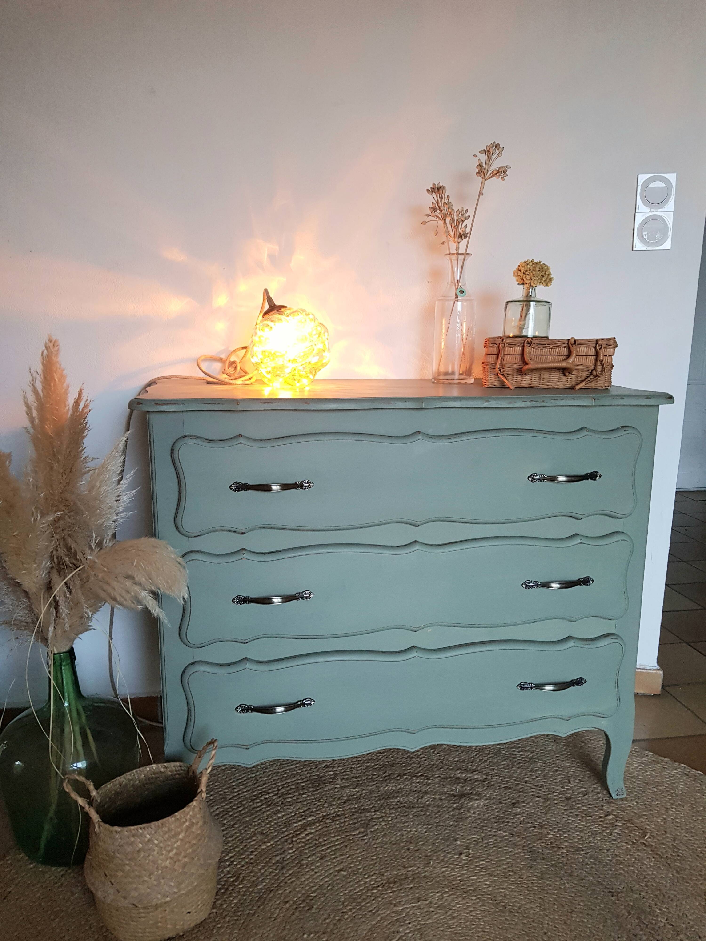Sage green chest of drawers