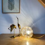 Vintage amber glass globe lamp