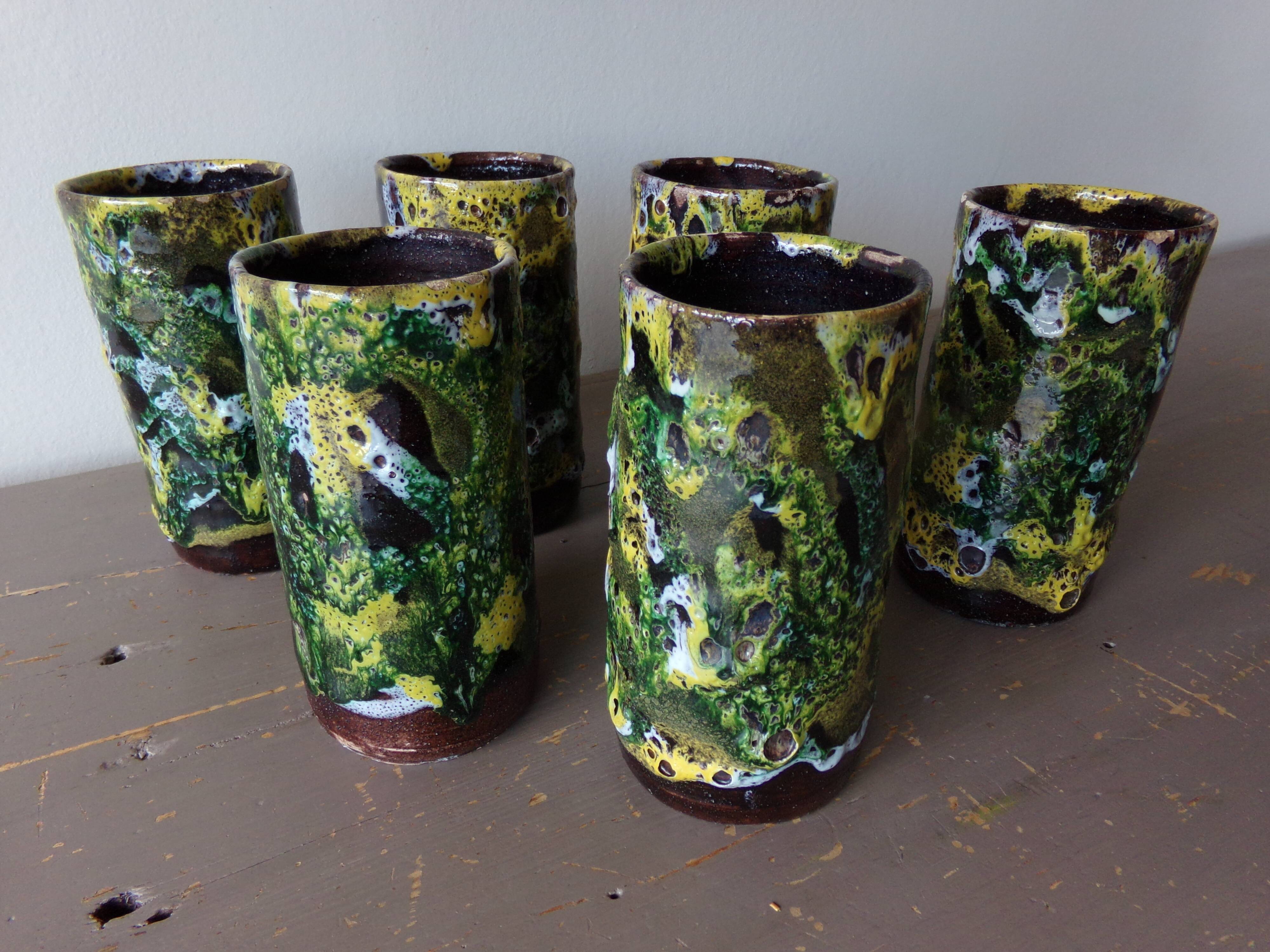 6 ceramic glasses from Toledo