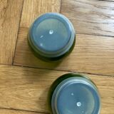 Vintage golden green apothecary jars