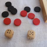 Checkers game and backgammon travel wood