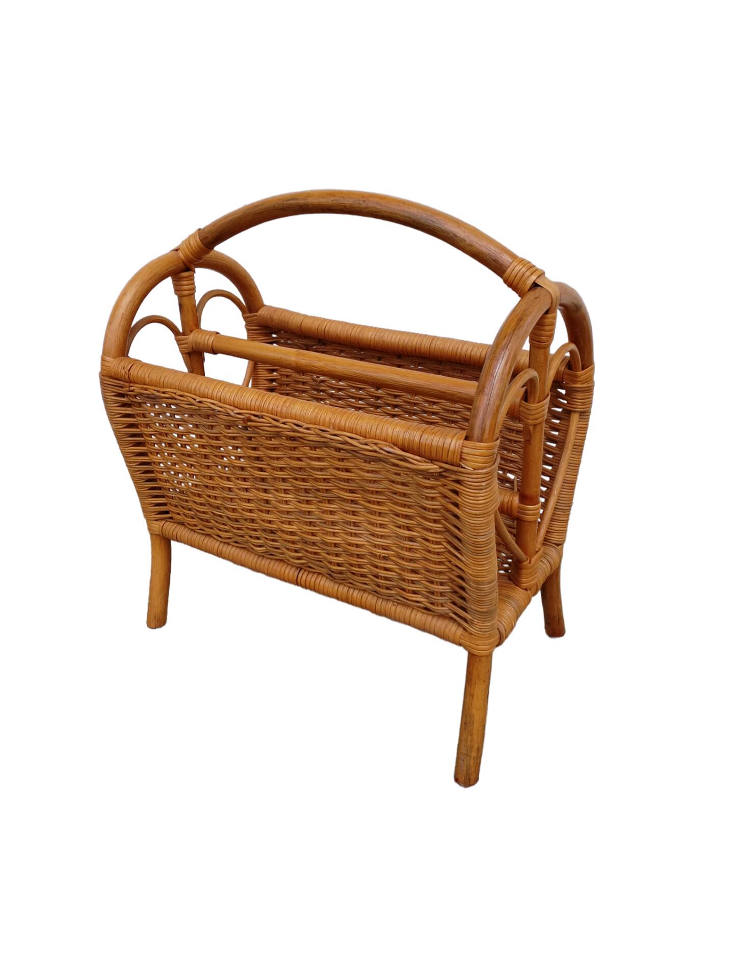 Rattan magazine rack