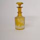 Bohemian glass carafe engraved amber colour