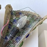 Pair of Art Nouveau bronze and Murano glass wall lights