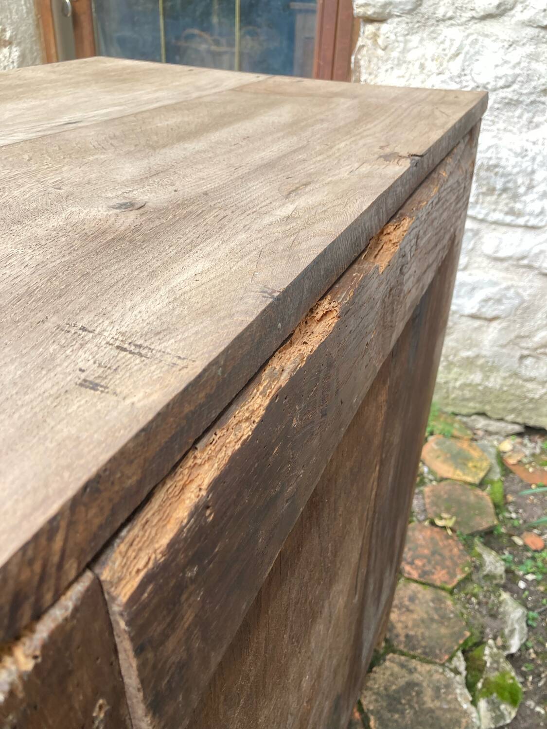 Antique wooden confit pot.