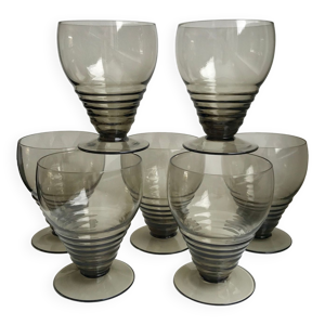7 verres à vin art déco - verre