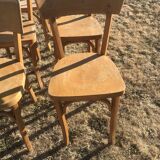 Lot of 6 vintage wooden bistro chairs
