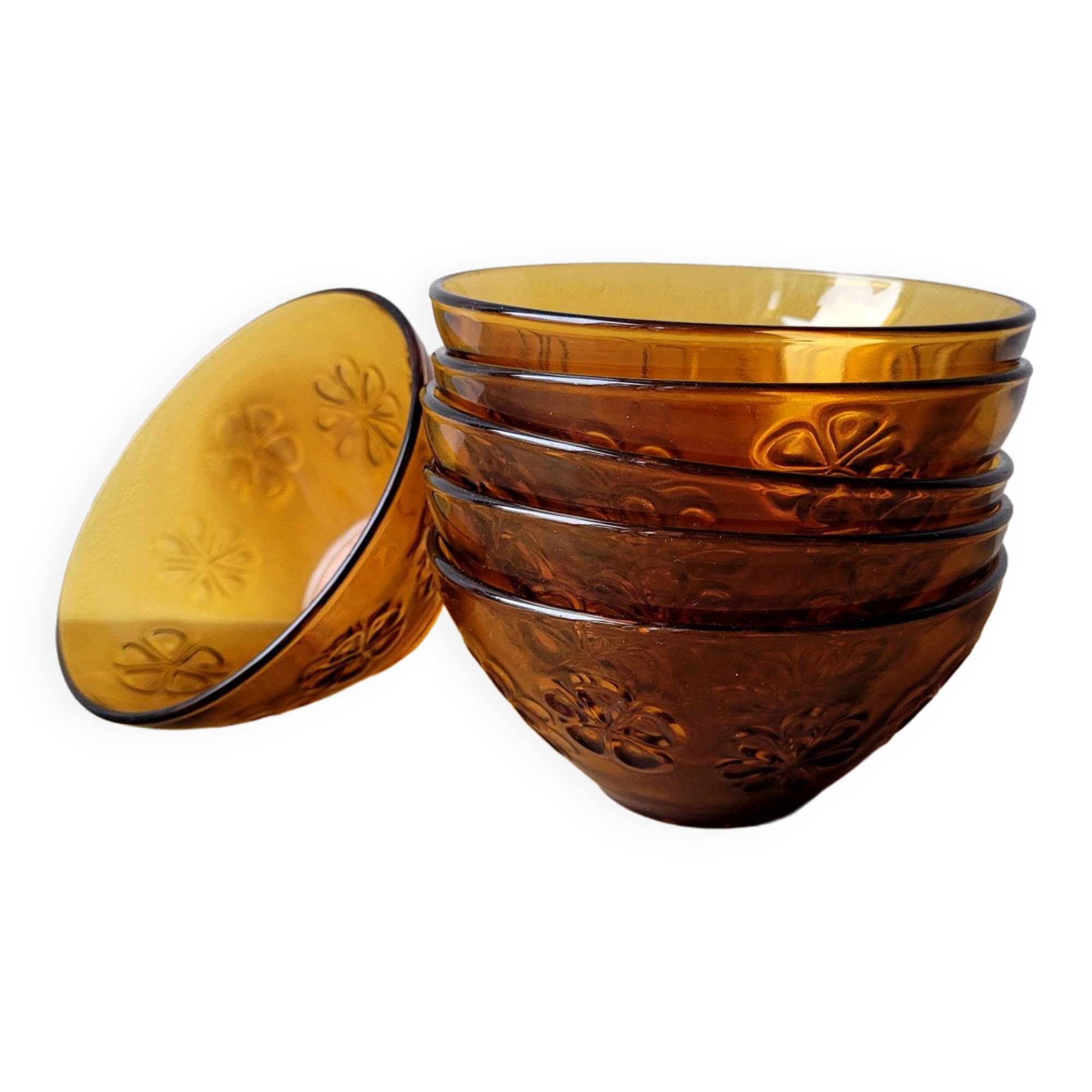 Bols en verre ambré