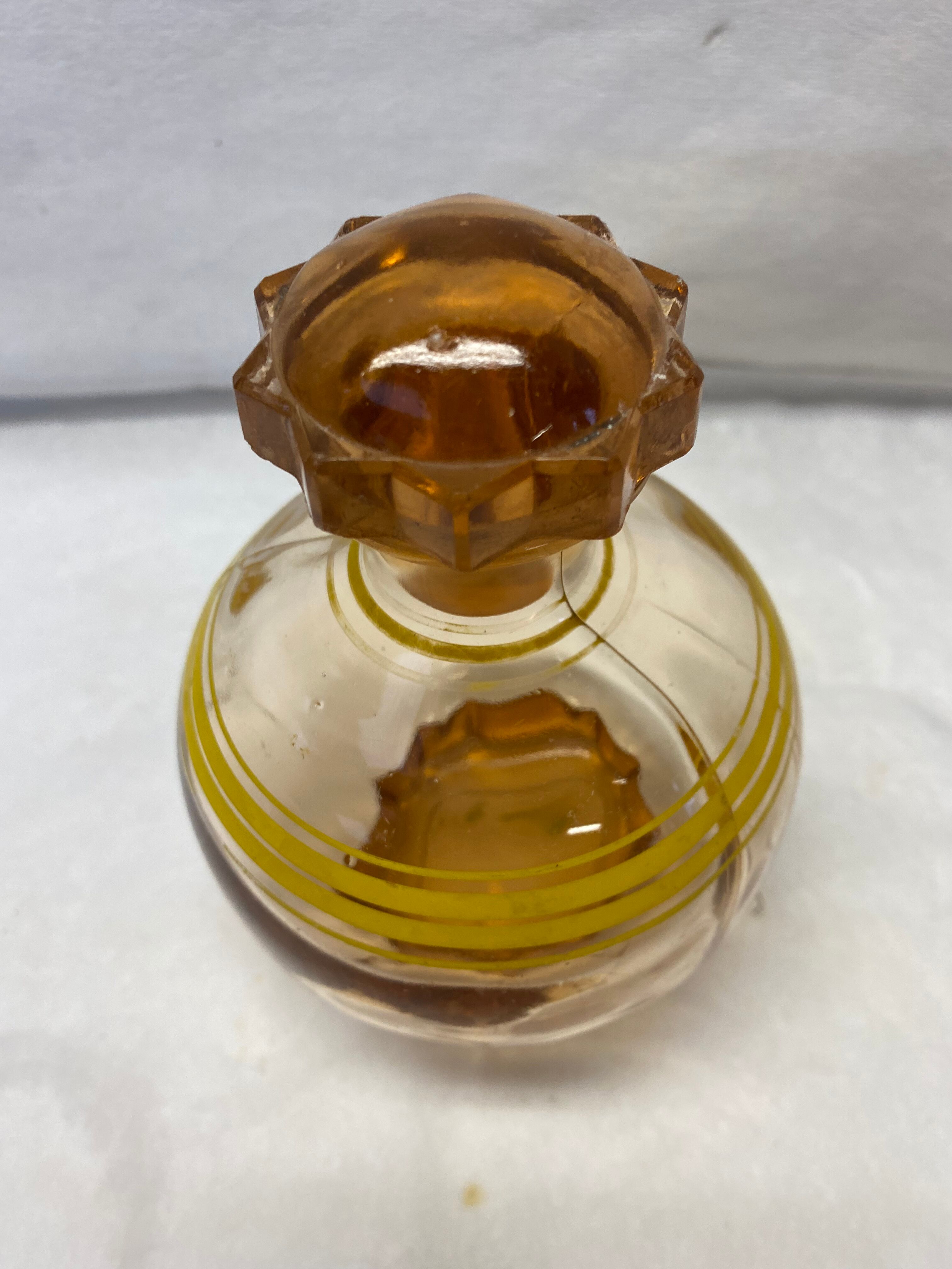 Antique pink glass decanter