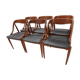 Suite of 6 teak chairs by danish designer Johanes Andersen for Uldum 1960s