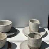Modular Indonesian ceramic tableware service (6 elements + cups)