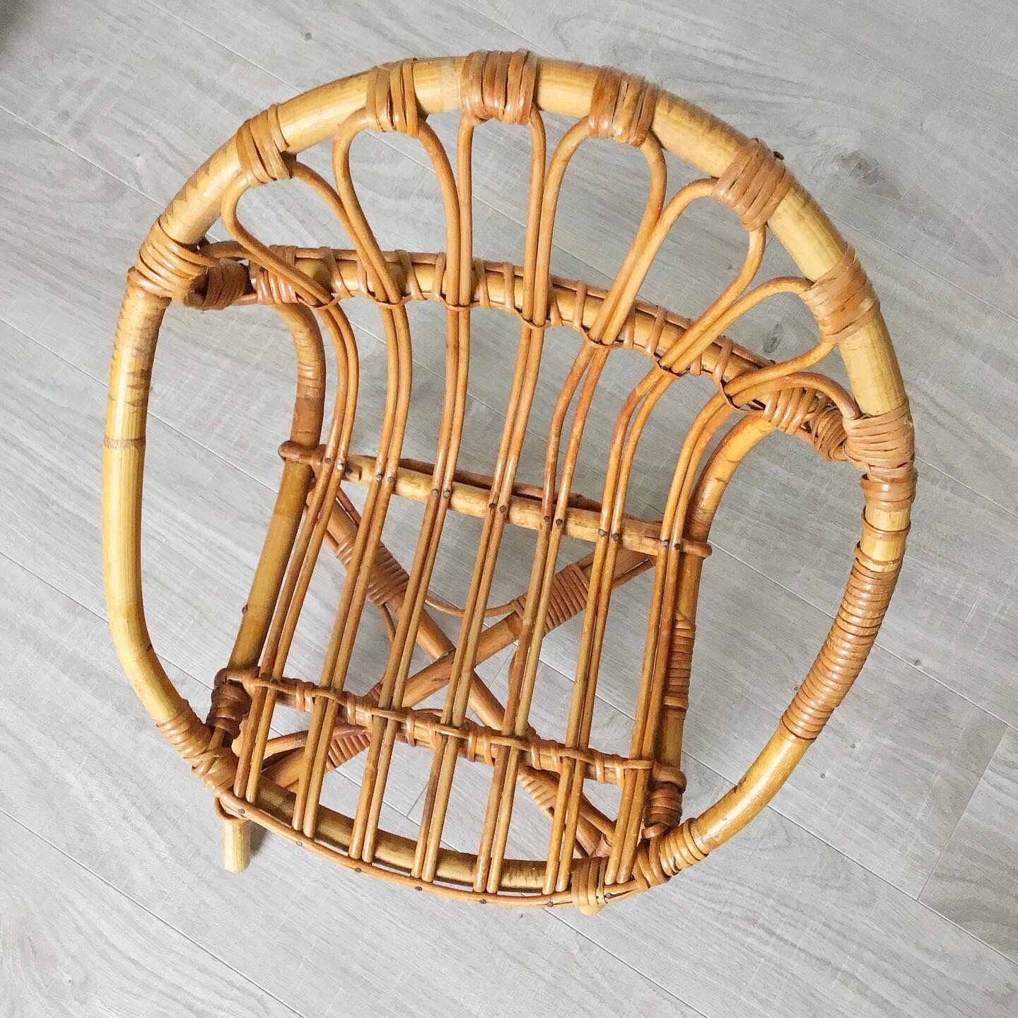 Rattan shell armchair for vintage children