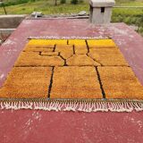 Authentic Beni Ouarain Rug 220x212 cm – Natural Ochre Wool