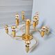 Large designer brass ceiling light, 70s