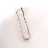 WMF vintage sugar tongs in silver-plated metal with crossed ribbon decoration.